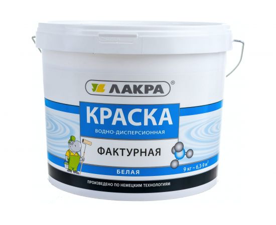 Фактурная краска Лакра белая, 9 кг 90001703282 