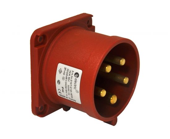 Кабельная панельная вилка TP Electric Зажимные контакты 32A, 400В, 3P+N+E, IP44 3007-319-1670 