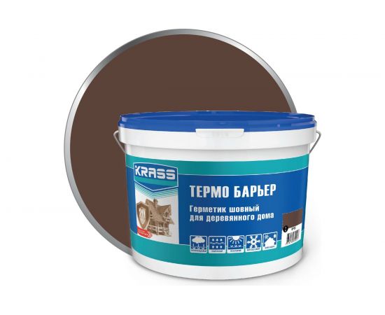 Акриловый герметик KRASS Термо Барьер для деревянного дома 7 кг, орех Лк-00013459 