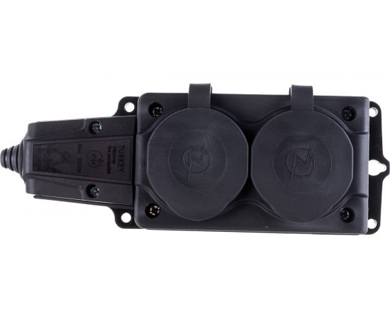 Штепсельная колодка NE-AD 2-гнезда с крышкой, с заземлением, 16А, IP54, каучук, 4102 