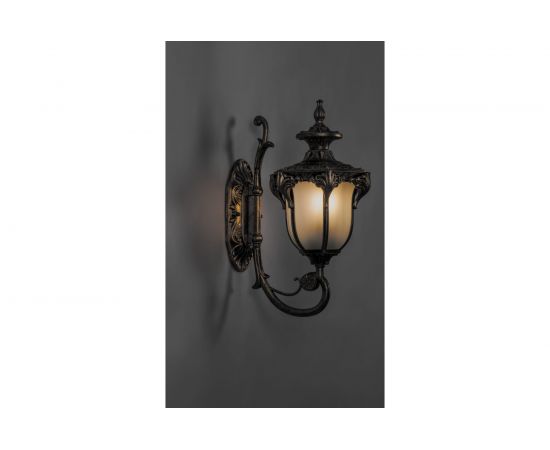 Садово-парковый светильник, шестигранный на стену вверх 60W 230V E27, черное золото Feron PL4041 11421 