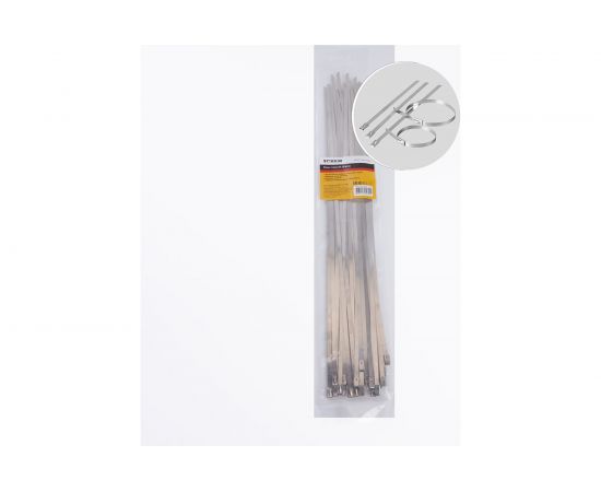 Стальной хомут STEKKER 4,6 х 400 мм, d пучка max 121 мм, нагрузка 50 кг, серый, SSCT46-400 32798 