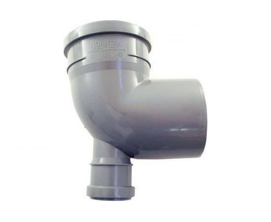 Отвод ПОЛИТЭК 110х90 градусов, с выходом, 50 фронтальный 300111050Ф 