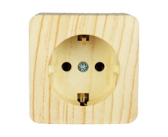 Розетка Lezard VIOLA с заземлением керамика белёный дуб 751-5200-122 