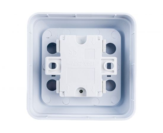 Двухклавишный выключатель Intro Quadro, 10А-250В, IP20, открытая установка, без монтажной пластины, белый, Б0053901 – изображение 2