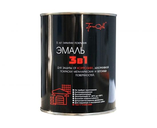 Эмаль ТРИОЛЬ 3 в 1 белая полуматовая T3V1W08 – изображение 2