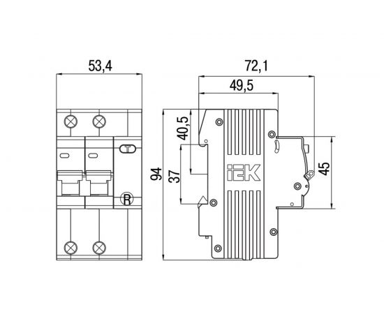 Дифференциальный автомат IEK АД12S 2Р 40А 300мА MAD13-2-040-C-300 – изображение 2