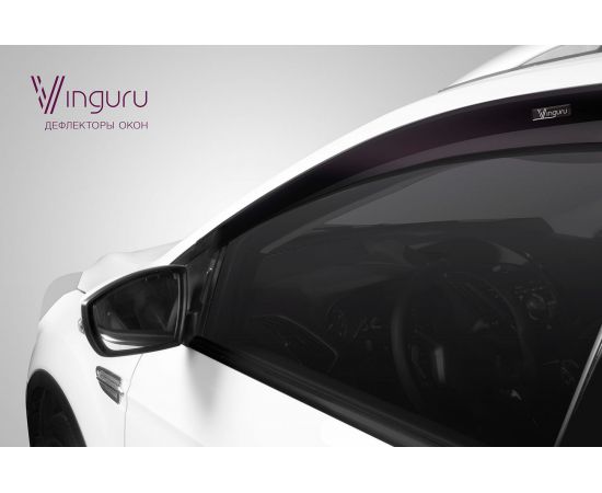 Дефлекторы окон Vinguru Kia Rio 2012-2017 сед. накладные, скотч, к-т 4 шт. материал ПК AFV24312 – изображение 2