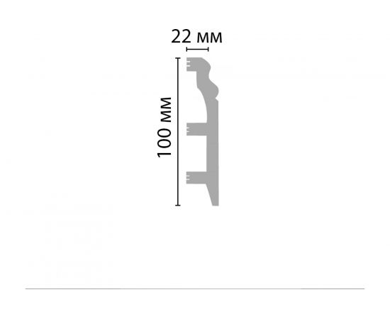 Плинтус напольный Decomaster 100x22x2400 мм белый матовый D232-115 ДМ – изображение 2