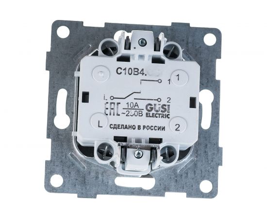 Механизм проходного переключателя GUSI ELECTRIC Bravo 1 клавиша, СУ, 10А, 250В, графит С10В4-010 – изображение 2