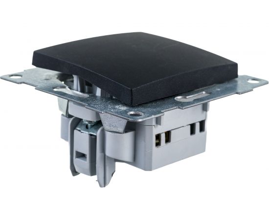 Механизм проходного переключателя GUSI ELECTRIC Bravo 1 клавиша, СУ, 10А, 250В, графит С10В4-010 – изображение 3