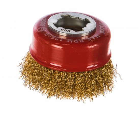 Щетка чашечная витая X-LOCK (75 мм; латунированная сталь; 0.3 мм) Bosch 2608620730 – изображение 3