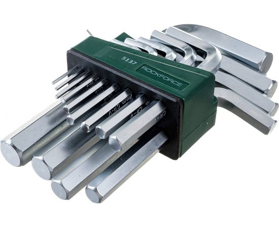 Набор шестигранных Г-образных ключей ROCKFORCE 2-19мм 13 предметов RF-5137 – изображение 3
