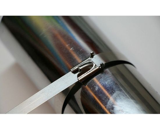 Стальной хомут STEKKER 4,6 х 400 мм, d пучка max 121 мм, нагрузка 50 кг, серый, SSCT46-400 32798 – изображение 3