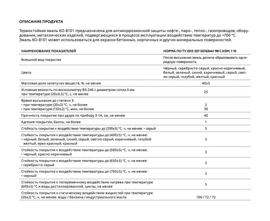 Термостойкая эмаль Elcon КО-8101 серая, 200 градусов, 25 кг 00-00003978 – изображение 4