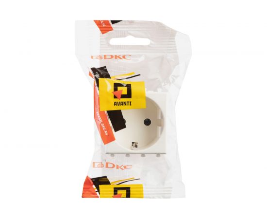 Розетка DKC 1-местная, 2 модуля Avanti ""Белое облако"" 16А IP20 2P+E, защитные шторки, белая 4400002 – изображение 5