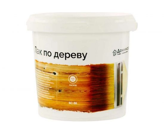Лак по дереву акриловый антисептический Доминар БС 86 0.9 кг X16494 