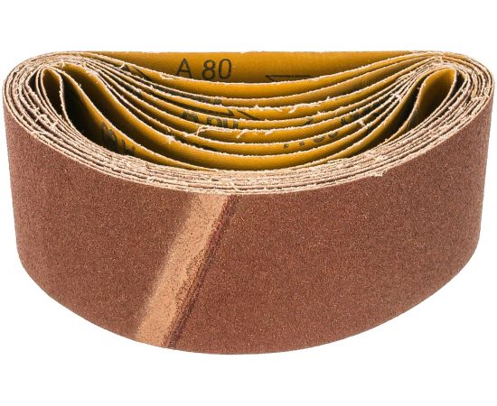 Лента шлифовальная (10 шт; 75х457 мм; P80) ПРАКТИКА 032-881 