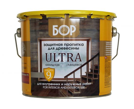 Защитная пропитка для древесины Бор ULTRA ольха, банка 2,7 кг 4690417079681 