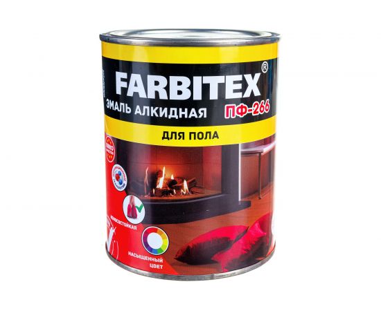 Алкидная эмаль FARBITEX ПФ-266 (желто-коричневый; 0.8 кг) 4300005986 