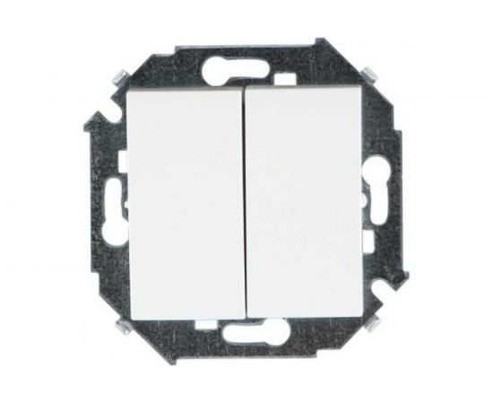 Двухклавишнный проходной переключатель Simon 16А, 250В, винт.зажим, белый 20 1591397-030 