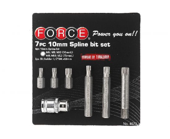 Набор бит Spline 10 мм FORCE 4072 
