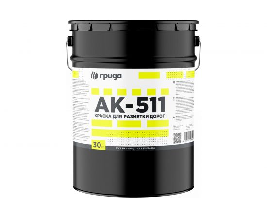 Краска для разметки дорог ГРИДА АК-511 белая, 30 кг 214279 