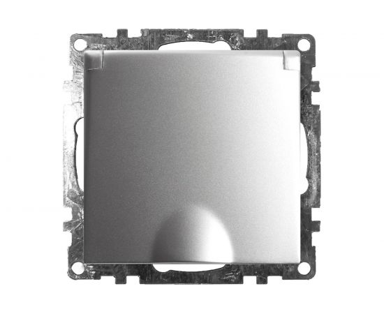 1-местная розетка STEKKER с заземлением с крышкой (механизм), GLS16-7112-03, 250В, 16А с защитной шторкой, 39580 