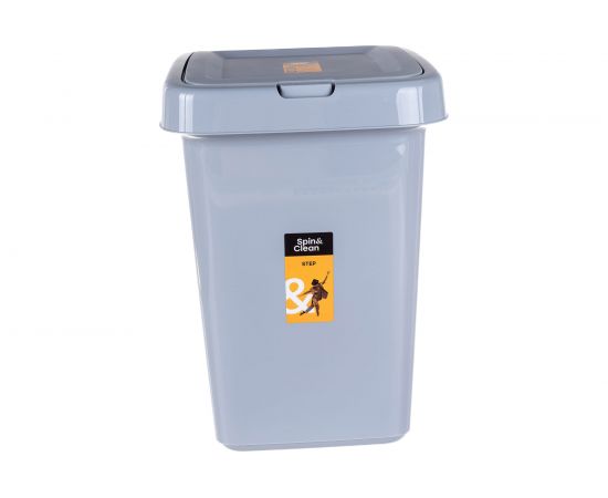 Контейнер для мусора Svip Квадра с крышкой Push to Open, 25 л, серый SV4143СР 