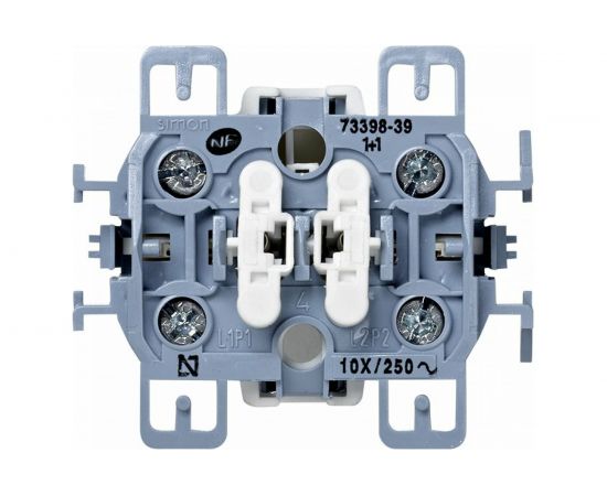 Двухклавишный выключатель Simon, 10А, 250В, S73, S73 Loft С73398-0039 