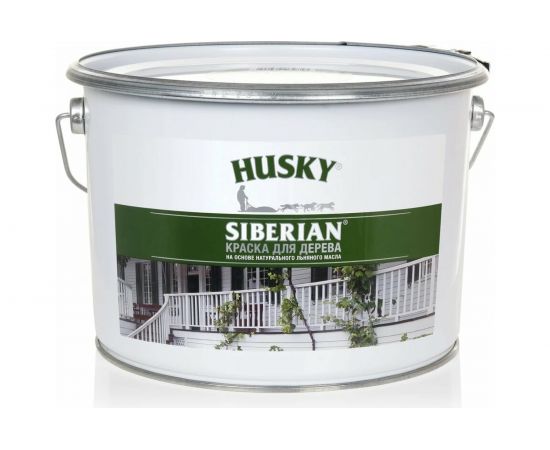 Краска для дерева HUSKY SIBERIAN (белая; база А; 9 л) 27008 