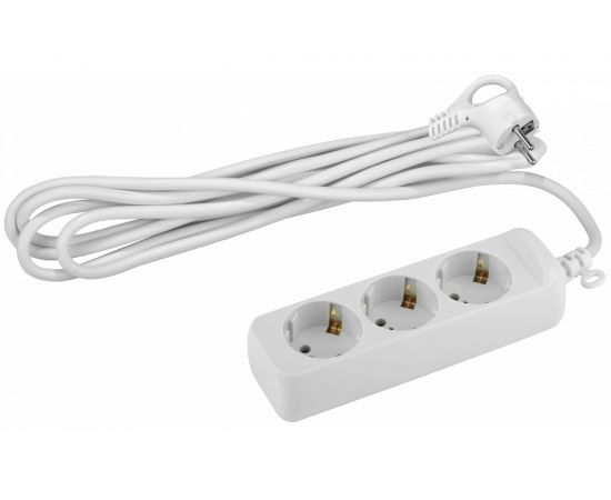 Удлинитель ЭРА U-3e-5m Россия c заземлением, 3х1мм2, 16А, ПВС, 3гн, 5м Б0028371 