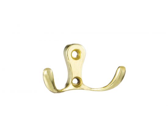 Мебельный крючок KERRON двухрожковый, латунь LT 0010 OT 