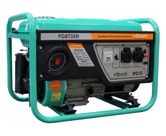 Бензогенератор Sturm PG8735N 3500 ВА, AVR (Авто. Рег.Напр.), ручн старт, 42 кг, бак 15л 