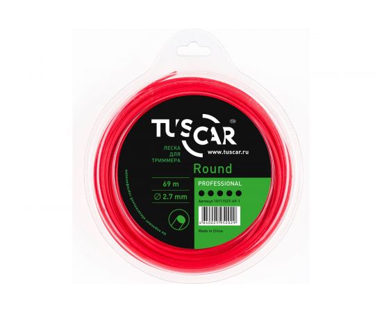 Леска для триммера Round, Professional, 2.7 мм, 69 м TUSCAR 10111527-69-1 