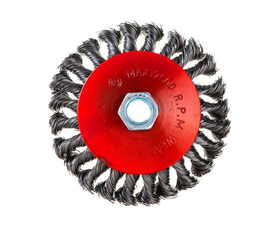 Щетка металлическая крученая тарелка (115 мм; М14) для УШМ ON 20-06-115 – изображение 2