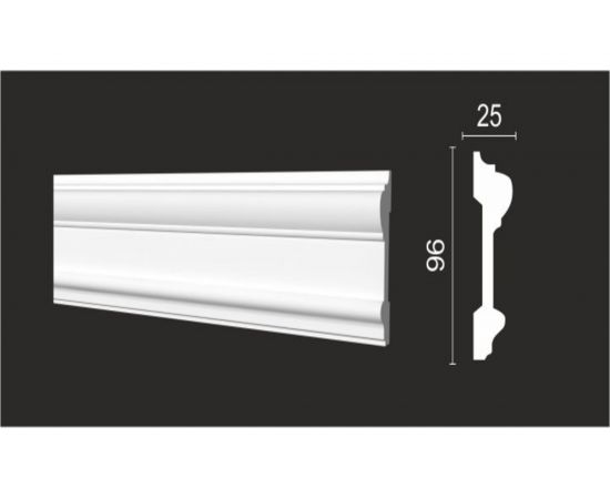 Стеновой молдинг Decor-Dizayn ударопрочный влагостойкий под покраску 96Х25Х2000 мм DD601 – изображение 2