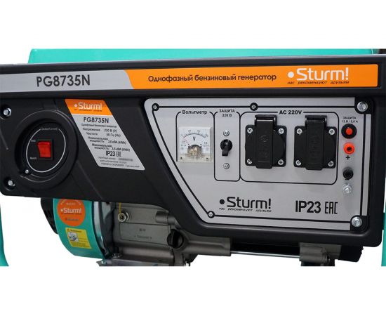Бензогенератор Sturm PG8735N 3500 ВА, AVR (Авто. Рег.Напр.), ручн старт, 42 кг, бак 15л – изображение 2