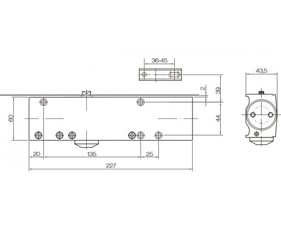 Дверной доводчик Doorlock DL200N BC DC EN2-5 с регулируемыми функциями тормоза открывания, серебристый 75560 – изображение 2