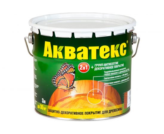 Защитно-декоративное покрытие для древесины Рогнеда Акватекс (дуб; 3 л) 517 – изображение 2