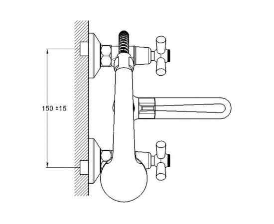 Смеситель для ванны и душа G-lauf с поворотным изливом и душевой лейкой, хром QMT3-A722 – изображение 3