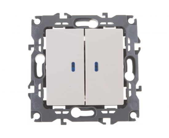 Двойной выключатель с подсветкой ЭРА 12-1105-02 10АХ-250В, IP20, слоновая кость Б0014658 – изображение 4