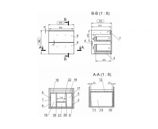 Тумба Cersanit LARA 50 орех 63413 – изображение 5