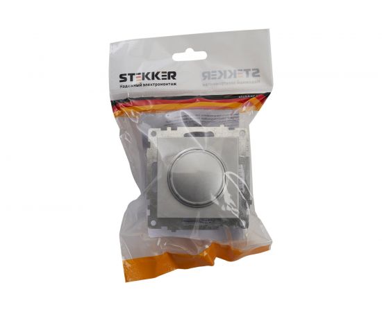 Диммирующий выключатель STEKKER TRIAC (механизм), GLS10-7106-03, 250V, 500W, серия Катрин, серебро 39587 – изображение 5
