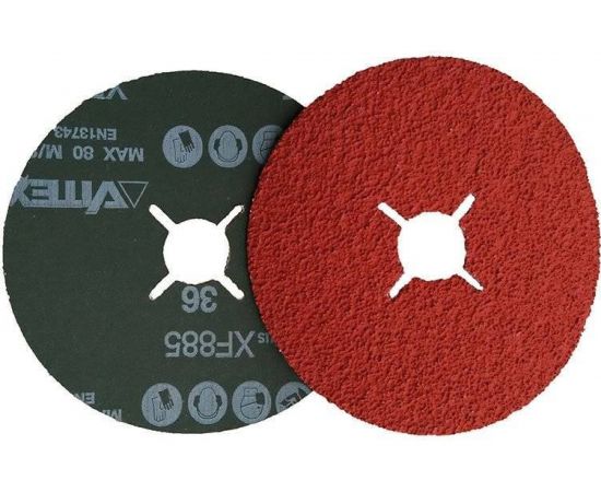 Керамический фибровый диск со шлицами XF885 (1 шт, 125х22 мм, P120) VSM 004971 – изображение 6