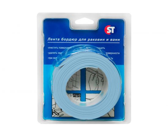 Бордюрная лента SANTRADE ST (60 мм; 3,35 м; герметик; голубая) 1315 