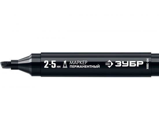 Перманентный маркер ЗУБР МП-300К черный, 2-5 мм клиновидный 06323-2 