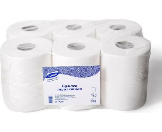 Туалетная бумага Luscan Professional 1-слойная, 12 рулонов 694878 