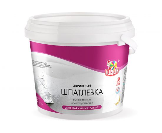 Акриловая шпатлевка OLECOLOR для наружных работ, 9 кг 4300000133 