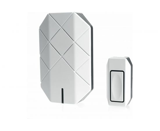 Дверной беспроводной звонок FERON E-377 звонок IP44 30 мелодий, 3х1,5V/АА, база, белый 41433 